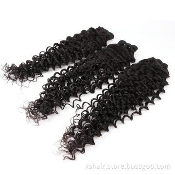 10A Deep Curly brazilian virgin hair remy cuticle aligned  human hair bundles vendors cambodian hair 10-28 inches bundles